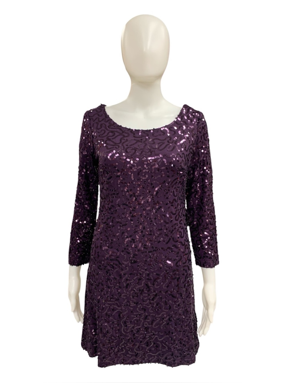 XXl Purple Sequin Shift Dress Size M